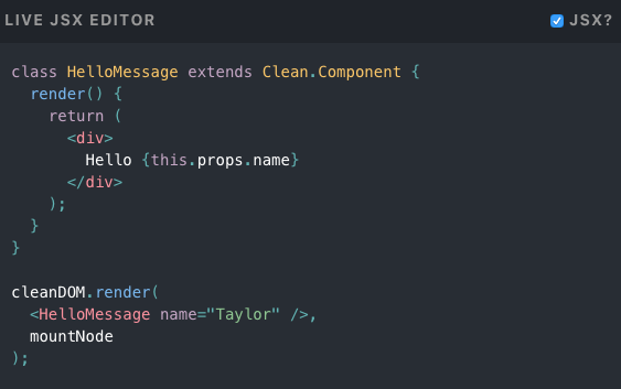 Clean.js example